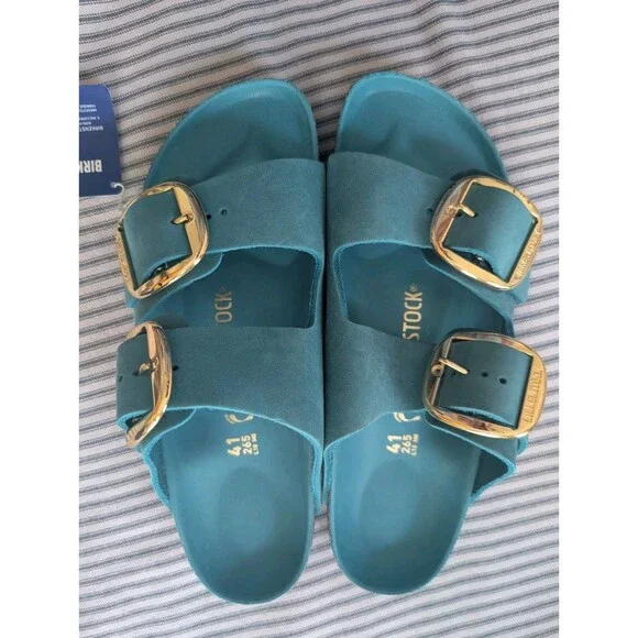 Birkenstock Arizona Big Buckle Biscay Bay Narrow Fit EU 41 US 10 - Picture 3 of 12